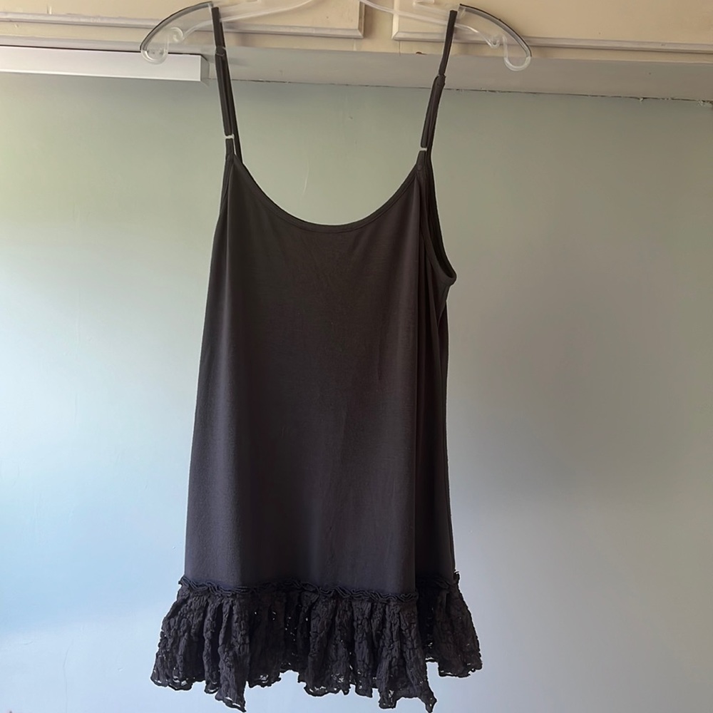 ANIMALE Spaghetti Strap BeautifulLace Trimmed Tunic